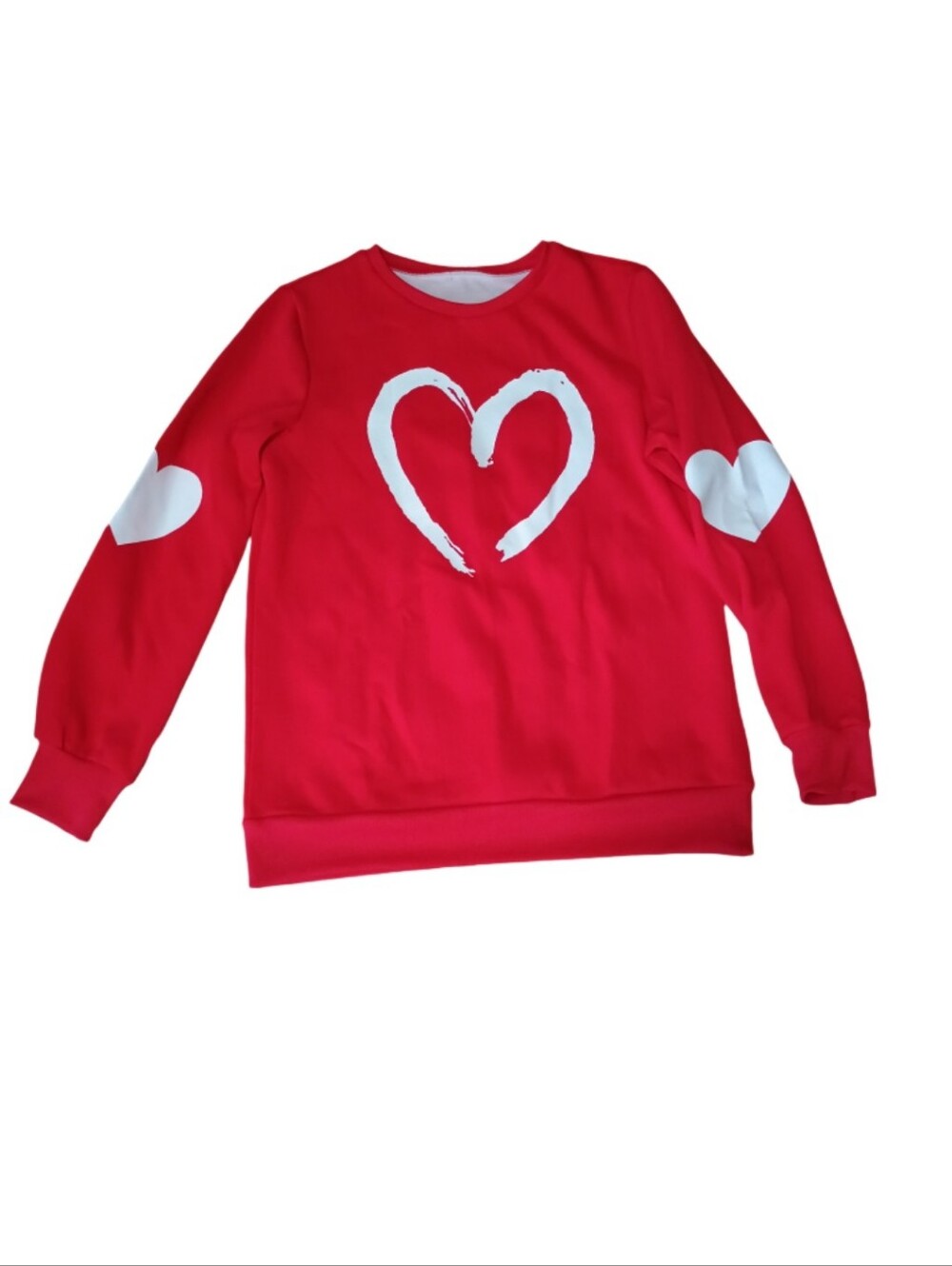 Breathffy Valentine's Day Heart Sweatshirt Red Crewneck Long Sleeve Pullover